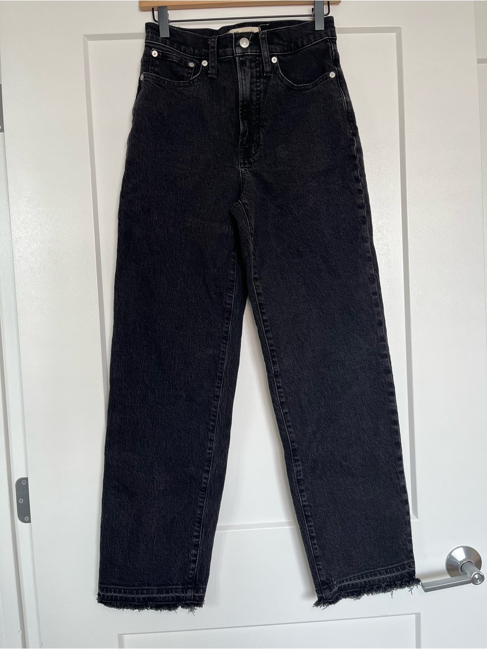 High-Waist Black Women's Straight-Leg Jeans